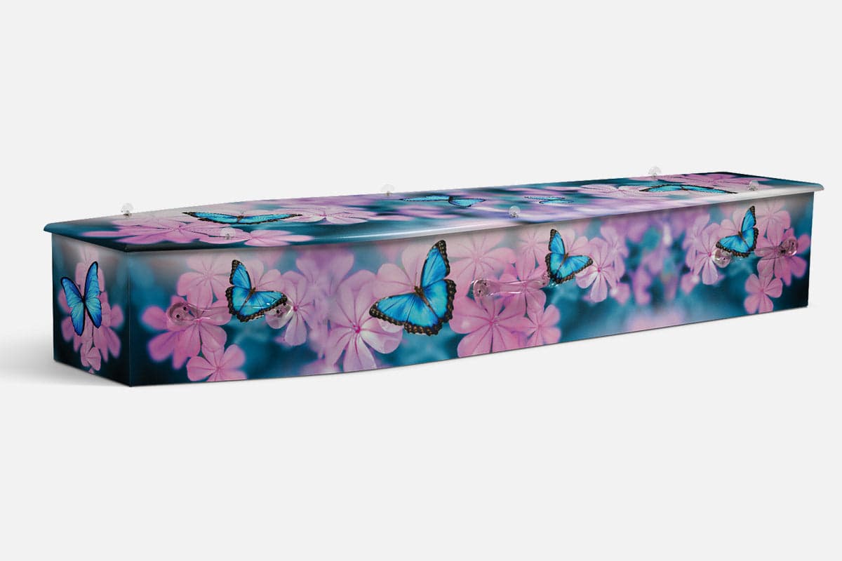 Blue Butterflies coffin
