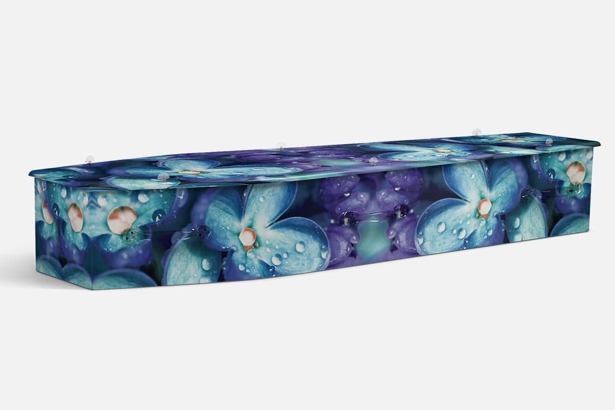 Cobalt Lilacs coffin