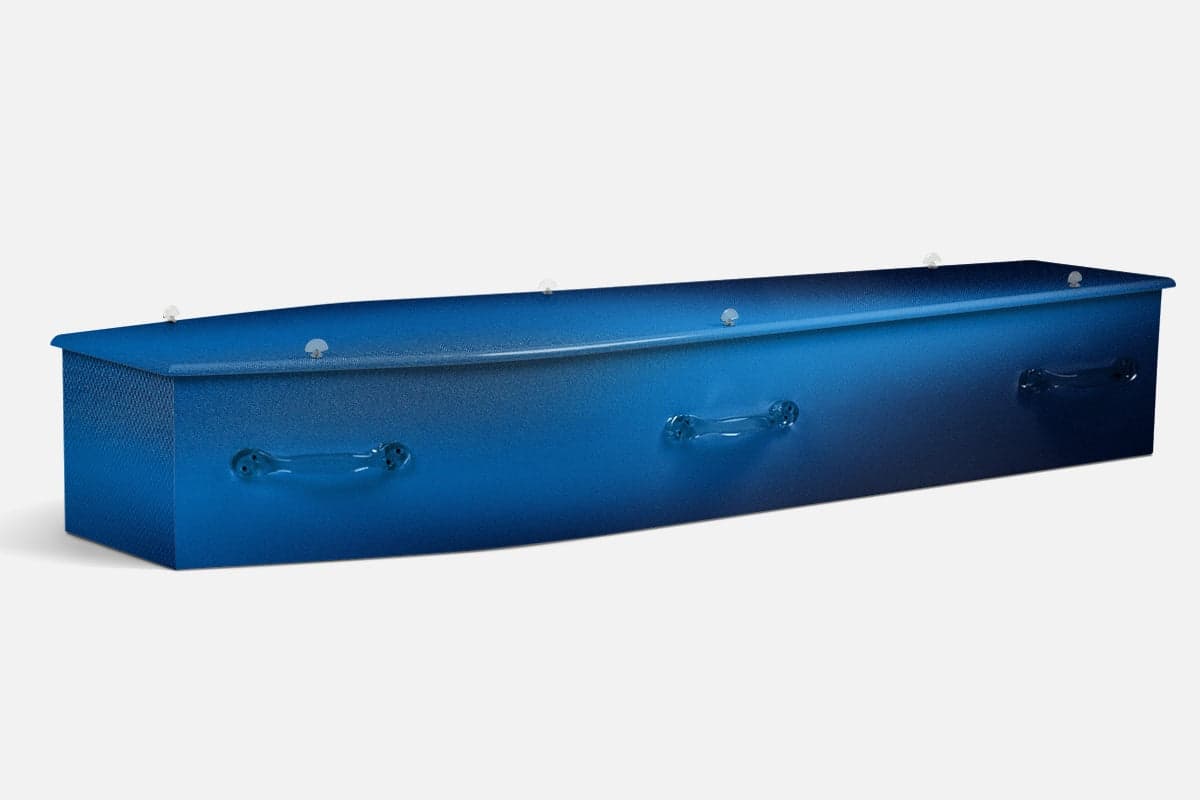 Diamond Blue personalised coffin by Lifestyle Coffins