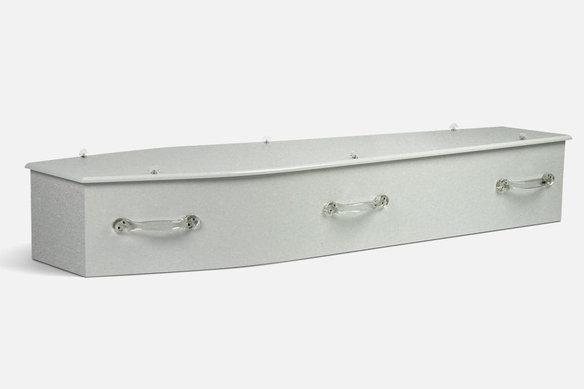 Diamond White personalised coffin by Lifestyle Coffins