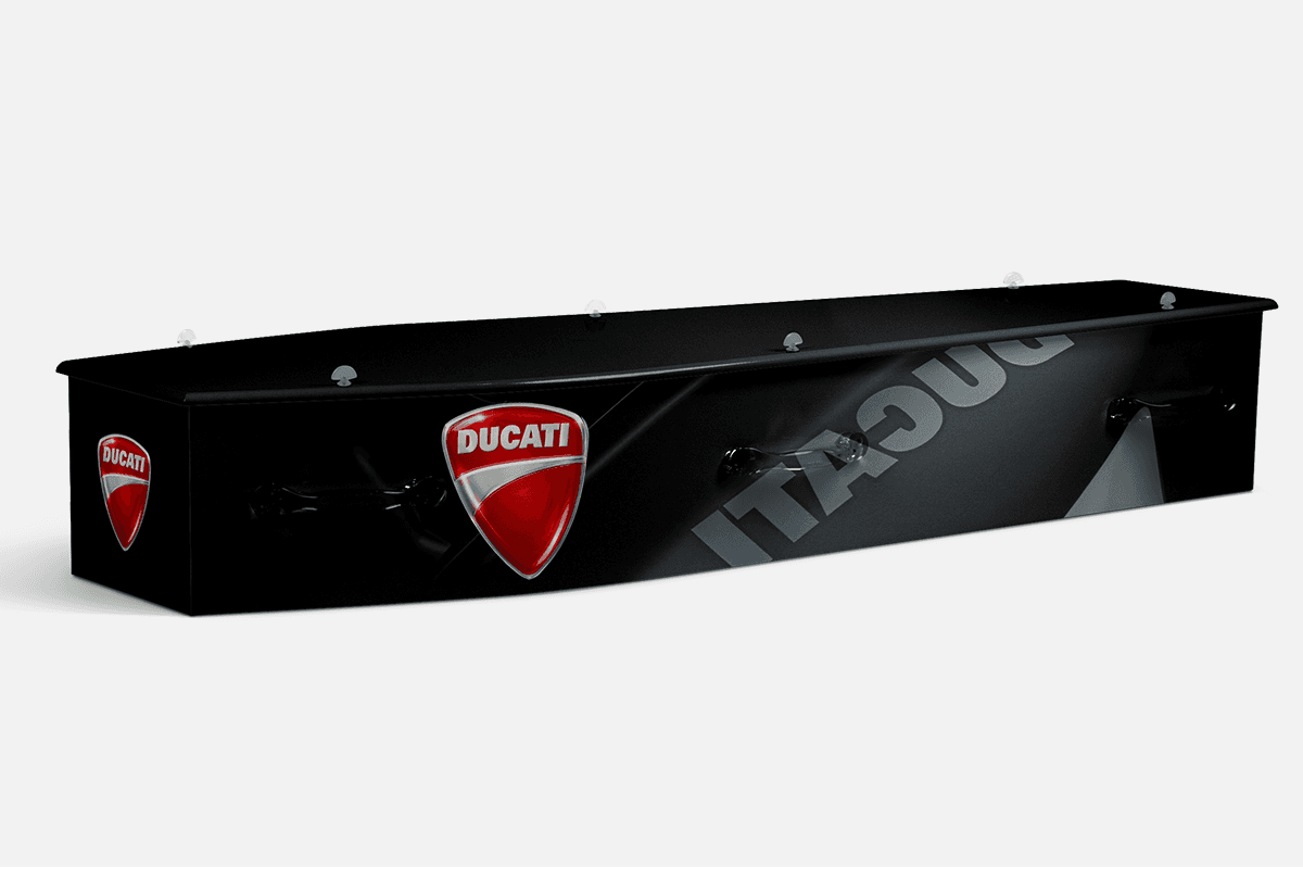 Ducati personalised coffin by Lifestyle Coffins