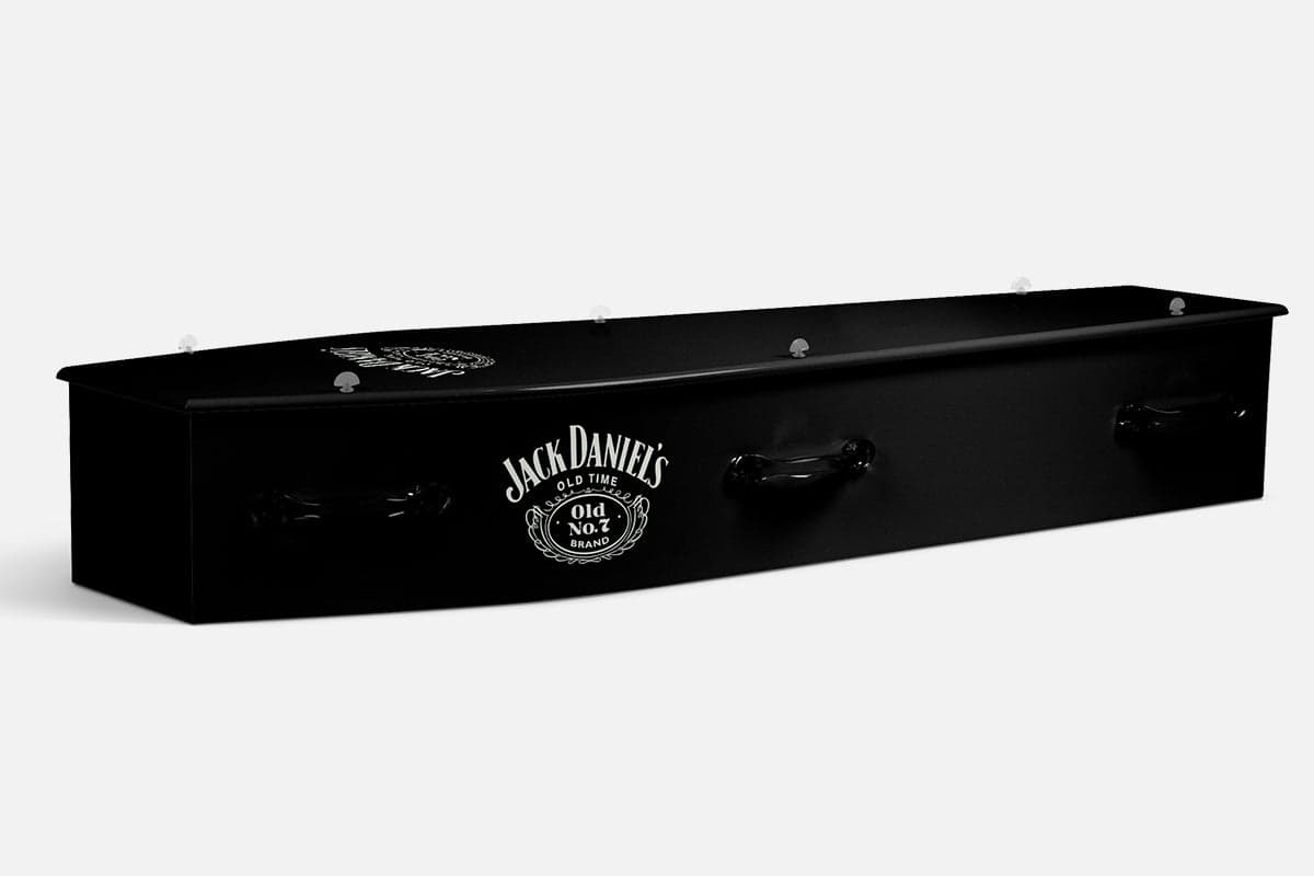 Jack Daniels V1 personalised coffin by Lifestyle Coffins