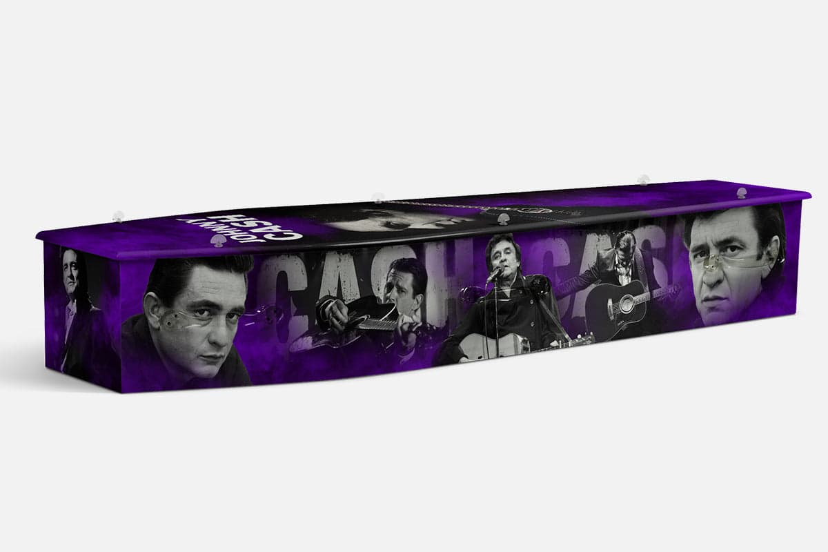 Johnny Cash personalised coffin by Lifestyle Coffins