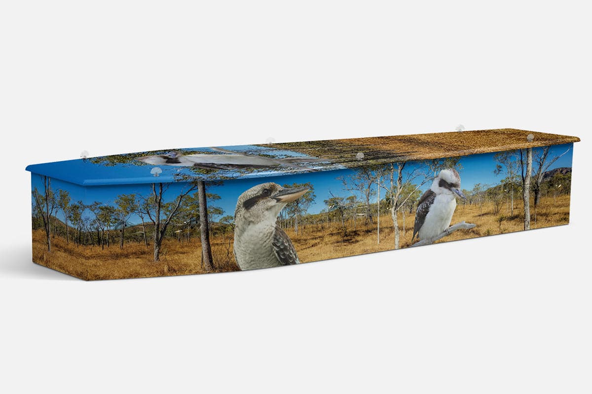 Kookaburra personalised coffin by Lifestyle Coffins