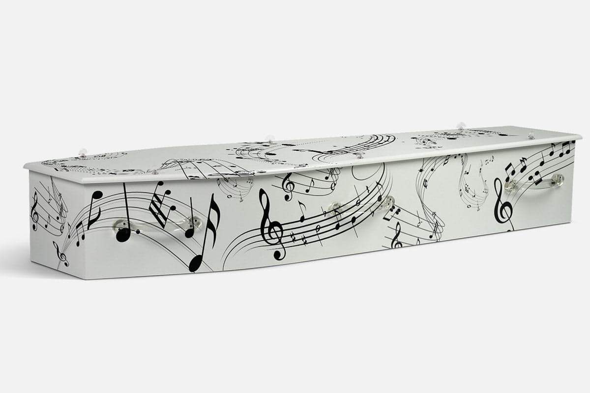 Music personalised coffin by Lifestyle Coffins