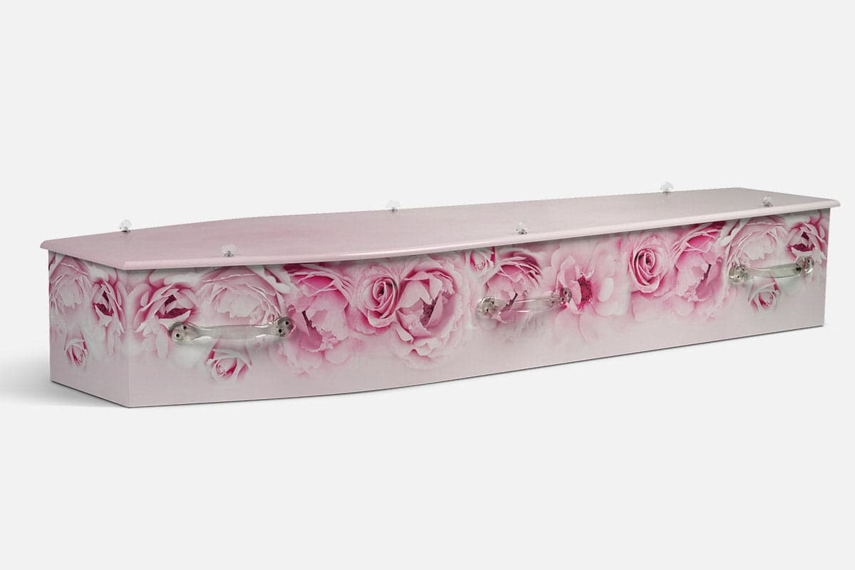 Pink Purple Roses coffin