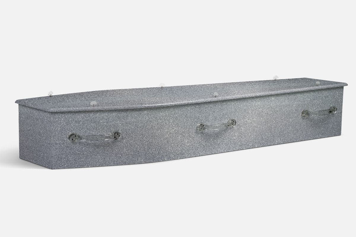 Silver Glitter personalised coffin by Lifestyle Coffins