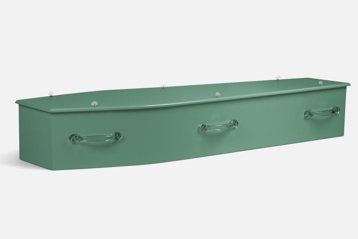 Smooth Sage personalised coffin by Lifestyle Coffins