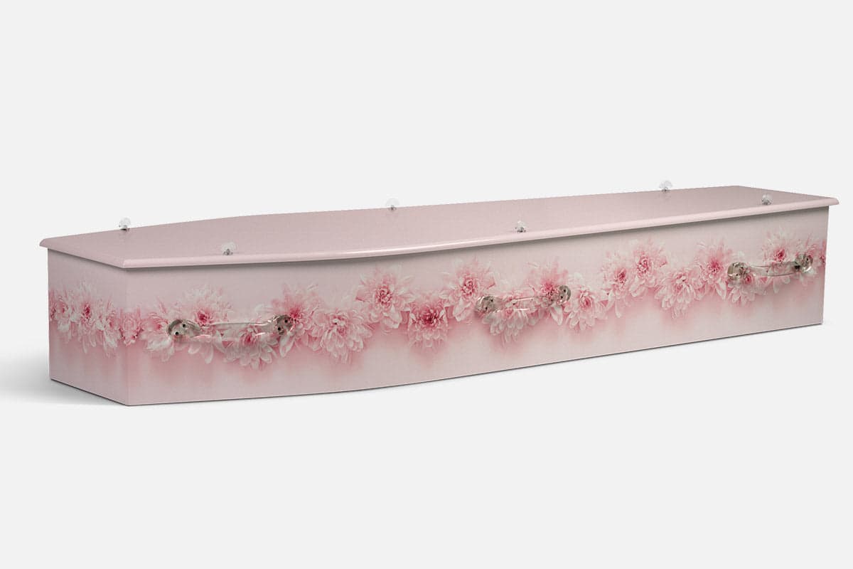 Soft Pink personalised coffin by Lifestyle Coffins
