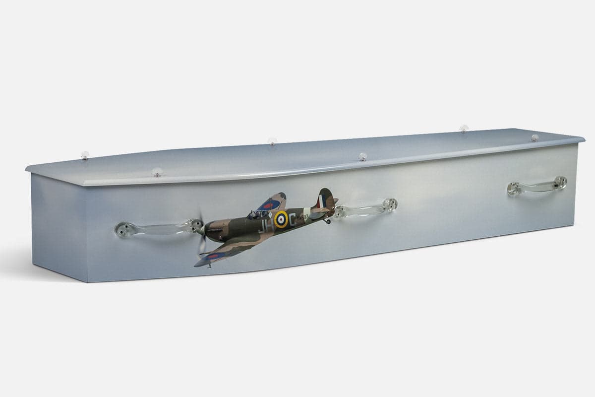 Spitfire personalised coffin by Lifestyle Coffins