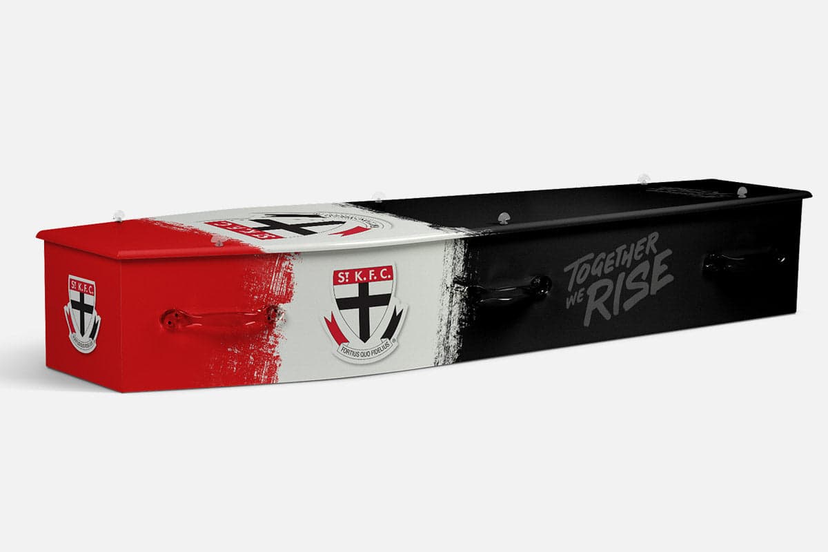 St Kilda personalised coffin by Lifestyle Coffins