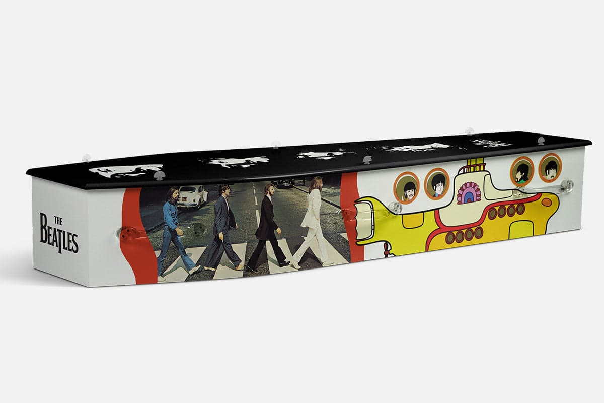 The Beatles personalised coffin by Lifestyle Coffins