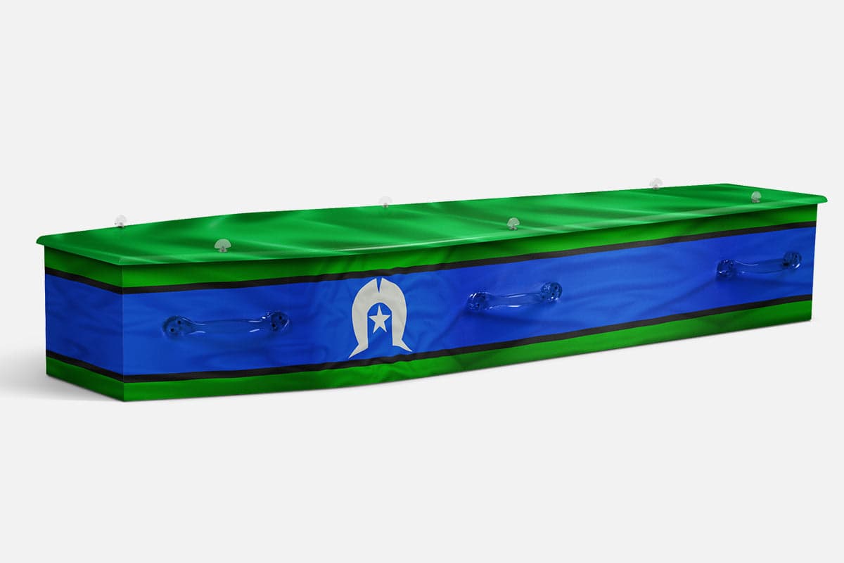 Torres Strait Flag personalised coffin by Lifestyle Coffins
