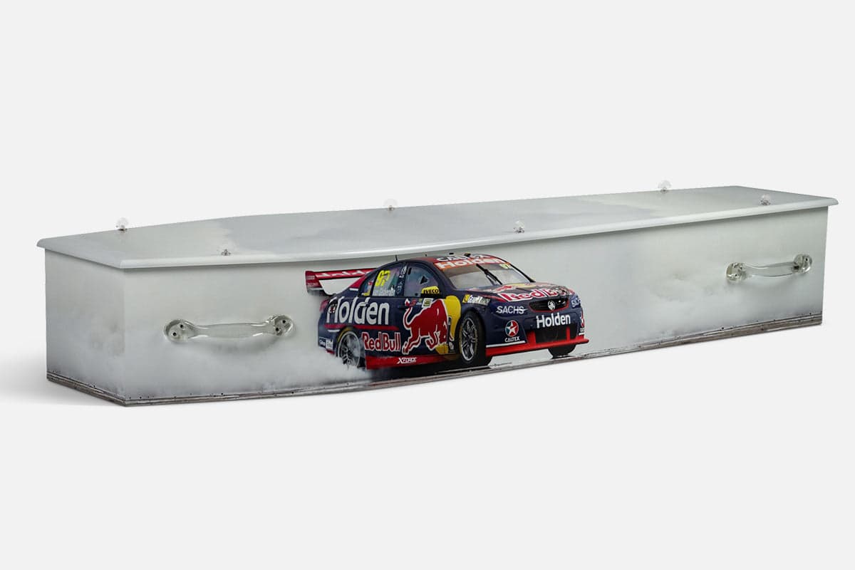 V8 Supercar personalised coffin by Lifestyle Coffins