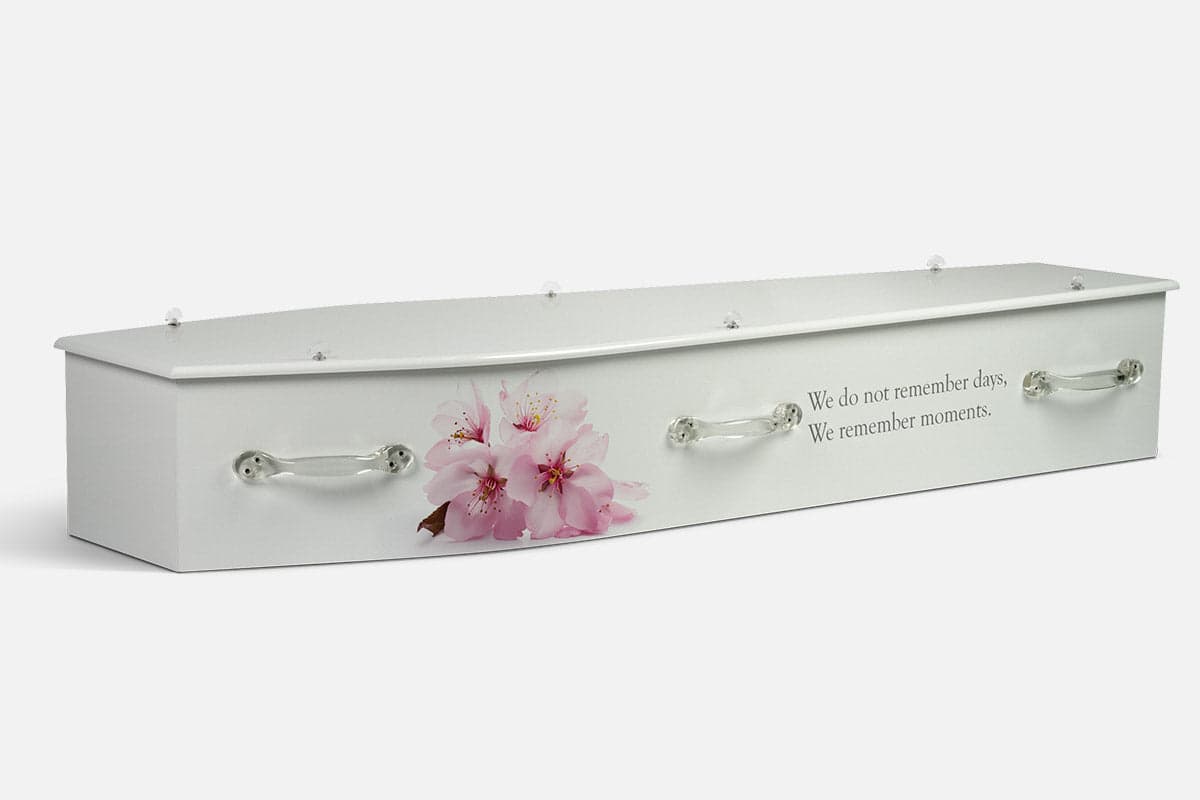 White Grace personalised coffin by Lifestyle Coffins