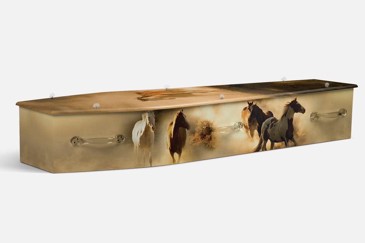 Wild Horses personalised coffin by Lifestyle Coffins