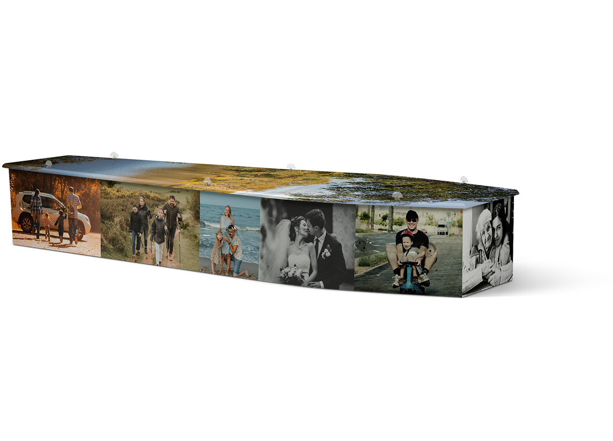 Photo collage personalised coffin