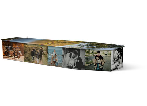 Personalised photo collage coffin