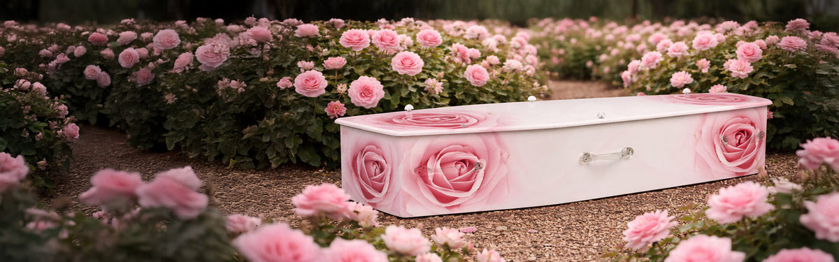 Floral personalised coffins